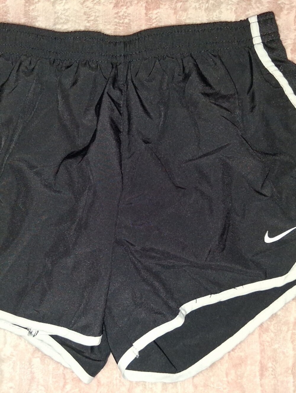 Nike Kids Black Athletic Shorts with White Trim